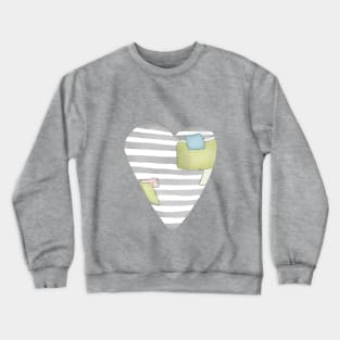 Heart Print Crewneck Sweatshirt